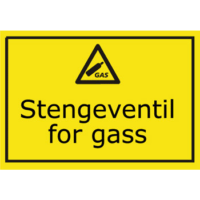 SKILT-S STENGEVENTIL FOR GASS A5