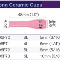 Parweld TIG Pro 20 Long Ceramic Cups "B"