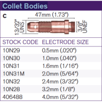 Parweld TIG Collet Bodies "C"