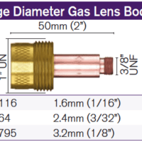 Parweld TIG Large Diameter Gas Lens Bodies "O"