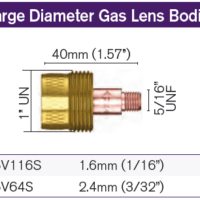 Parweld TIG Pro Large Diameter Gas Lens Bodies "J"