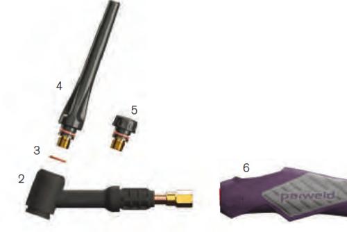 Parweld TIG Pro 17, 18, 26 Pistol Deler