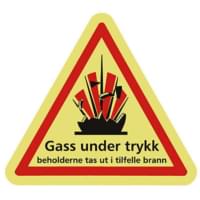 GASSKILT (GASS UNDER TRYKK) TREKANT 20x18x18 selvkl. bakside  vare nr 700