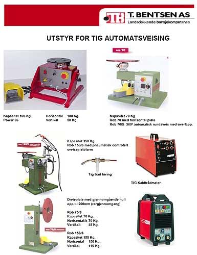 UTSTYR FOR TIG AUTOMATISERING